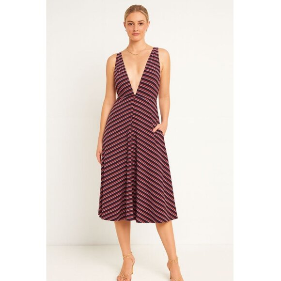 Reformation Dresses & Skirts - Reformation Sunset Stripe Knit Dress XS Red